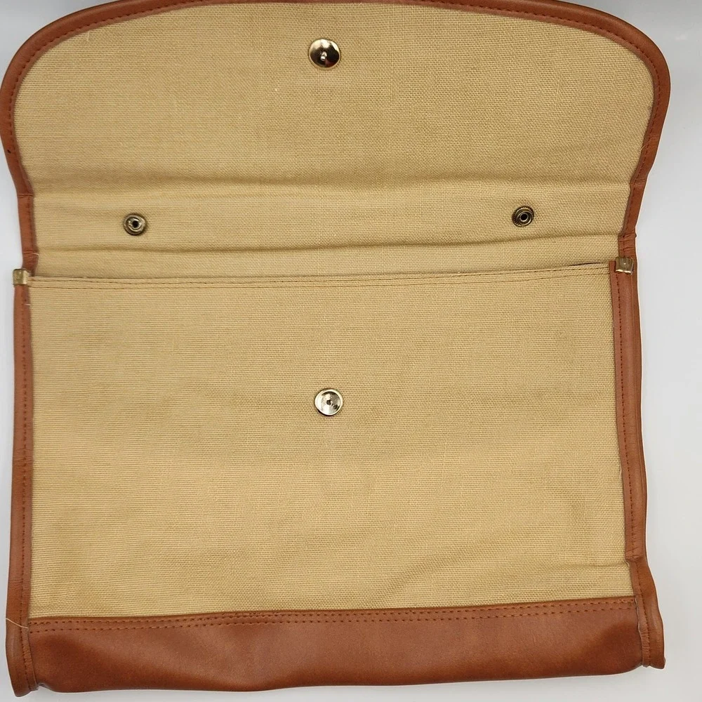 Vintage Charles Revson Attache Briefcase by Ultima II – Beige Brown Canvas‎